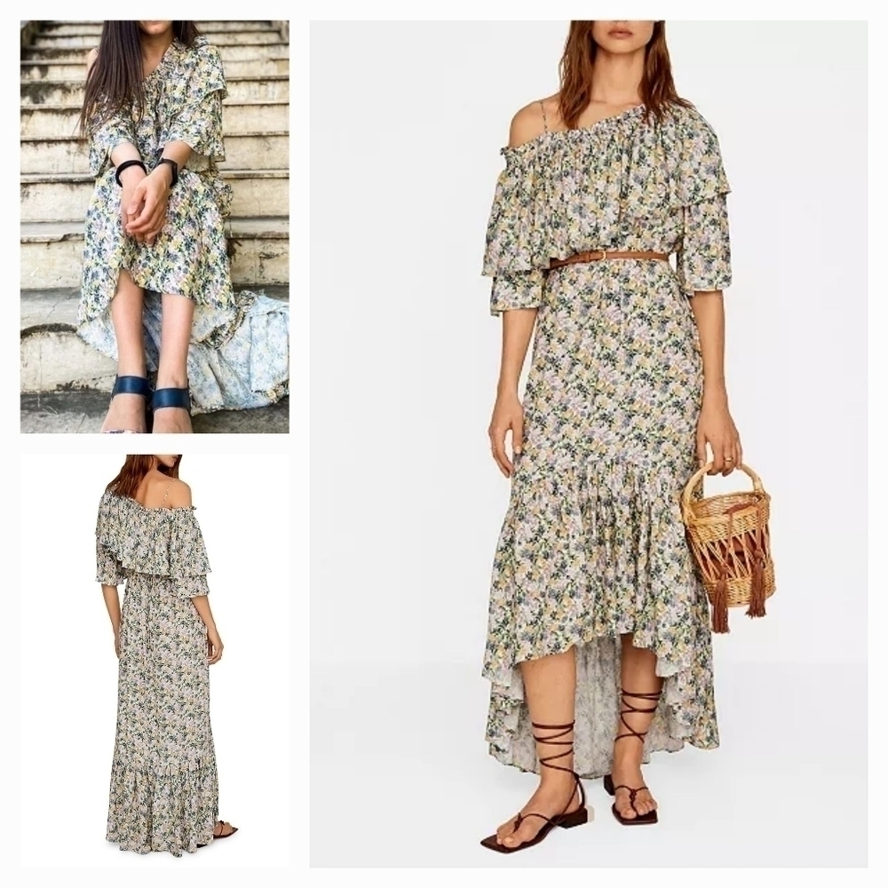 Mango Synthetic Flower Saimi Dress